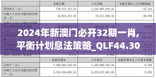 2024年新澳门必开32期一肖,平衡计划息法策略_QLF44.309安静版