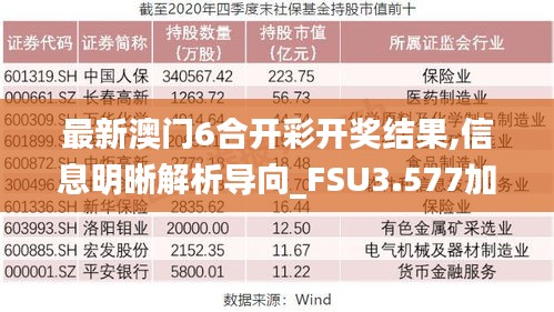 最新澳门6合开彩开奖结果,信息明晰解析导向_FSU3.577加速版