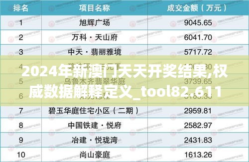 2024年新澳门天天开奖结果,权威数据解释定义_tool82.611-7