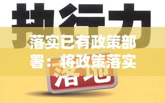 落实已有政策部署：将政策落实到位 