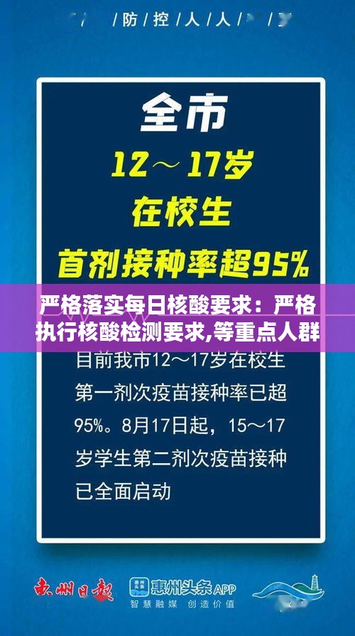 严格落实每日核酸要求：严格执行核酸检测要求,等重点人群 