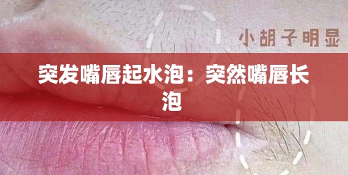 突发嘴唇起水泡：突然嘴唇长泡 