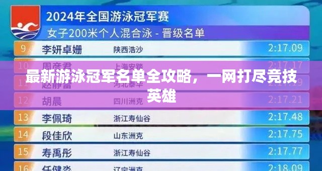 最新游泳冠军名单全攻略，一网打尽竞技英雄