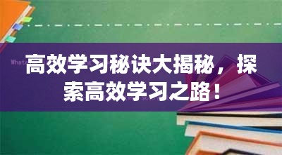 高效学习秘诀大揭秘，探索高效学习之路！