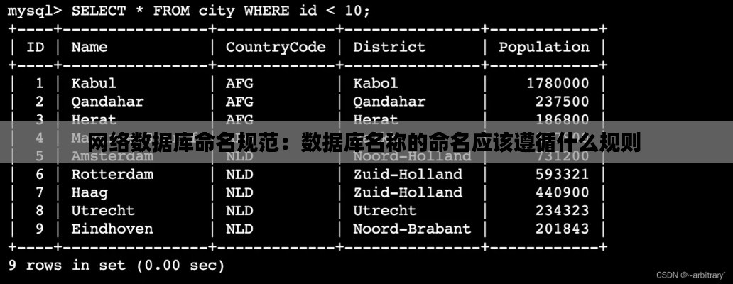 网络数据库命名规范：数据库名称的命名应该遵循什么规则 