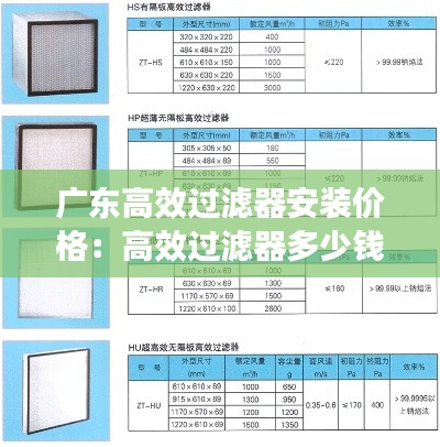 广东高效过滤器安装价格：高效过滤器多少钱一个 