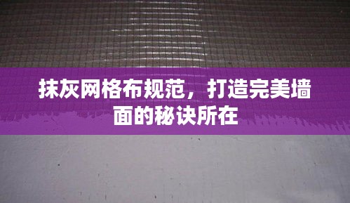 抹灰网格布规范，打造完美墙面的秘诀所在