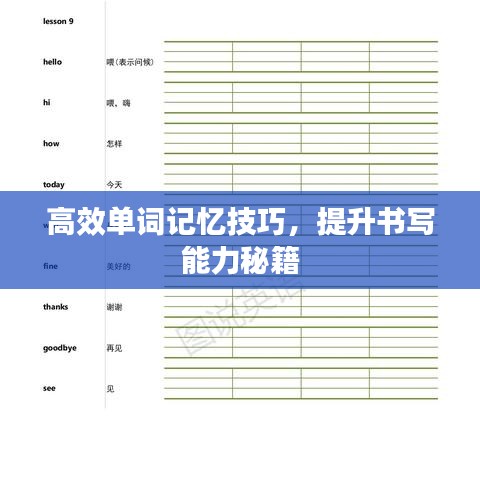 高效单词记忆技巧，提升书写能力秘籍