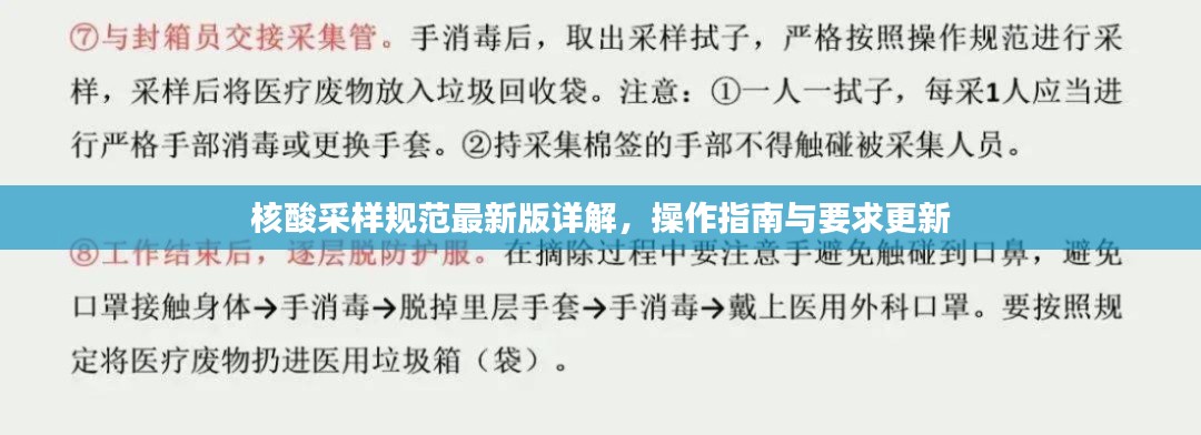 核酸采样规范最新版详解，操作指南与要求更新