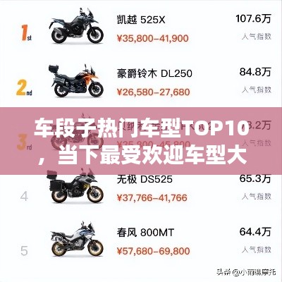 车段子热门车型TOP10，当下最受欢迎车型大盘点