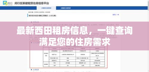 最新西田租房信息，一键查询满足您的住房需求