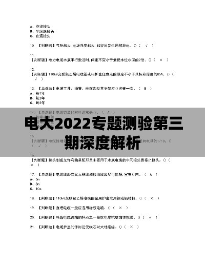 电大2022专题测验第三期深度解析