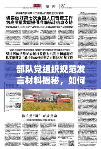 部队党组织规范发言材料揭秘，如何打造高效、有序、规范的党组织？