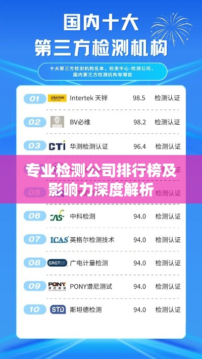 专业检测公司排行榜及影响力深度解析