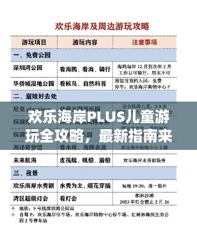 欢乐海岸PLUS儿童游玩全攻略，最新指南来袭！