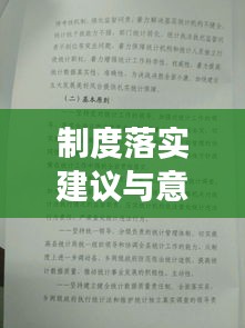 制度落实建议与意见，深化执行，提升效能