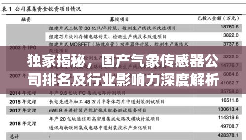 独家揭秘，国产气象传感器公司排名及行业影响力深度解析
