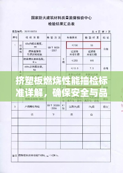 挤塑板燃烧性能抽检标准详解，确保安全与品质的双重保障