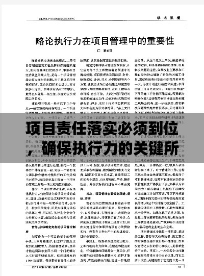 项目责任落实必须到位，确保执行力的关键所在