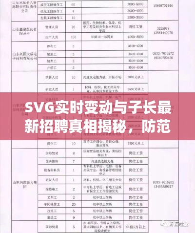 SVG实时变动与子长最新招聘真相揭秘，防范虚假宣传全攻略