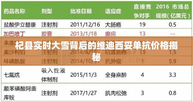 杞县实时大雪背后的维迪西妥单抗价格揭秘