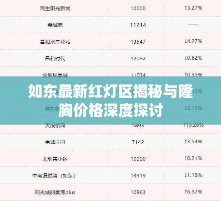 如东最新红灯区揭秘与隆胸价格深度探讨