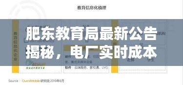 肥东教育局最新公告揭秘，电厂实时成本与民众教育息息相关