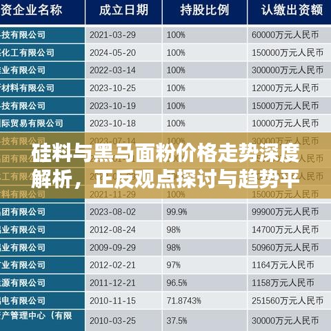 硅料与黑马面粉价格走势深度解析，正反观点探讨与趋势平衡