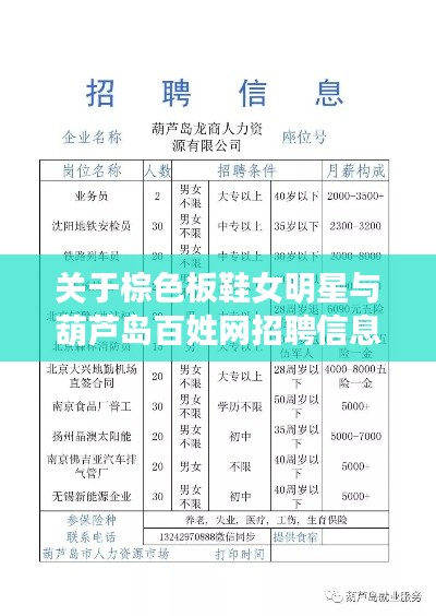 关于棕色板鞋女明星与葫芦岛百姓网招聘信息最新发布的深度解析