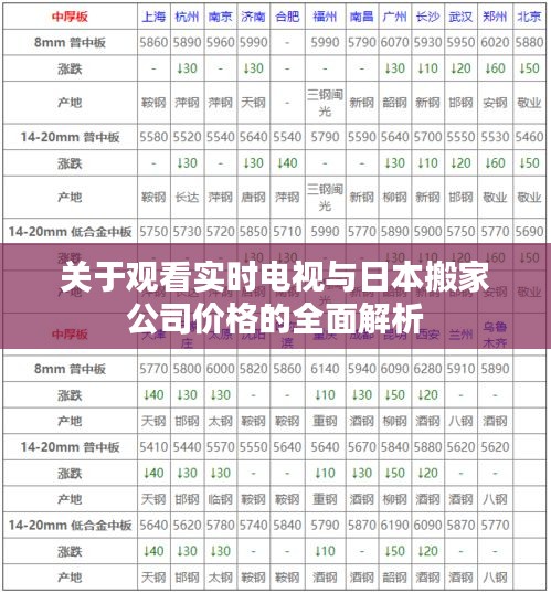 关于观看实时电视与日本搬家公司价格的全面解析