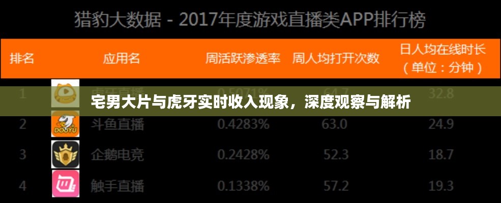 宅男大片与虎牙实时收入现象,深度观察与解析