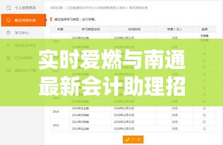 实时爱燃与南通最新会计助理招聘概览