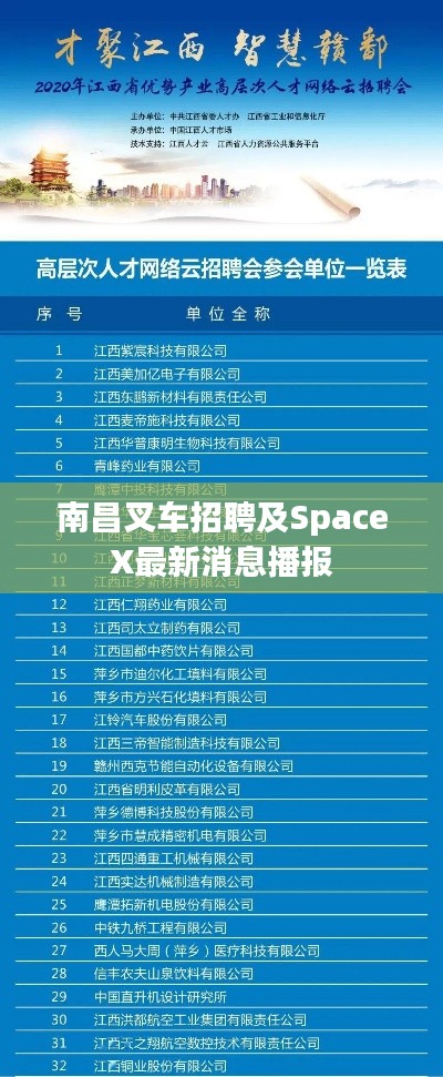 南昌叉车招聘及SpaceX最新消息播报