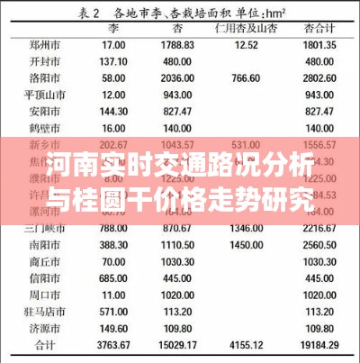 河南实时交通路况分析与桂圆干价格走势研究