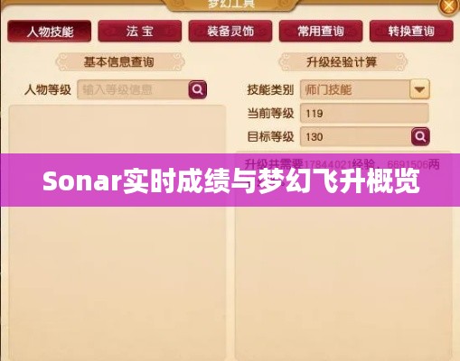 Sonar实时成绩与梦幻飞升概览