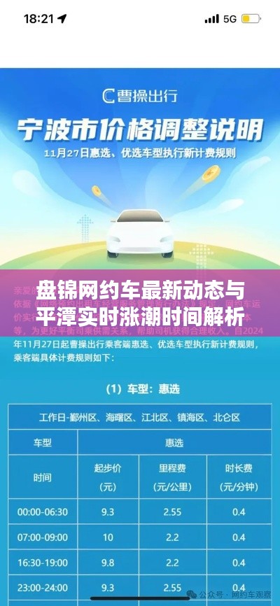 盘锦网约车最新动态与平潭实时涨潮时间解析