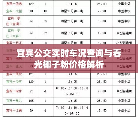 宜宾公交实时车况查询与春光椰子粉价格解析