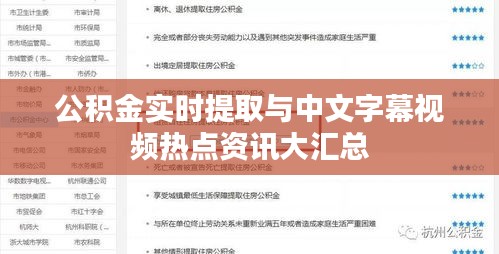 公积金实时提取与中文字幕视频热点资讯大汇总