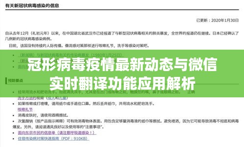 冠形病毒疫情最新动态与微信实时翻译功能应用解析