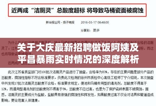 关于大庆最新招聘做饭阿姨及平昌暴雨实时情况的深度解析与策略建议