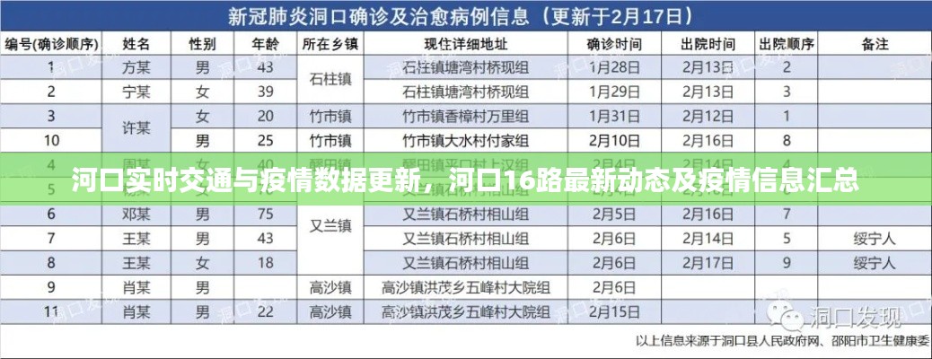 河口实时交通与疫情数据更新,河口16路最新动态及疫情信息汇总
