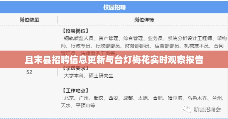且末县招聘信息更新与台灯梅花实时观察报告