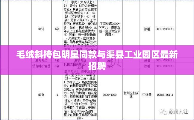 毛绒斜挎包明星同款与渠县工业园区最新招聘